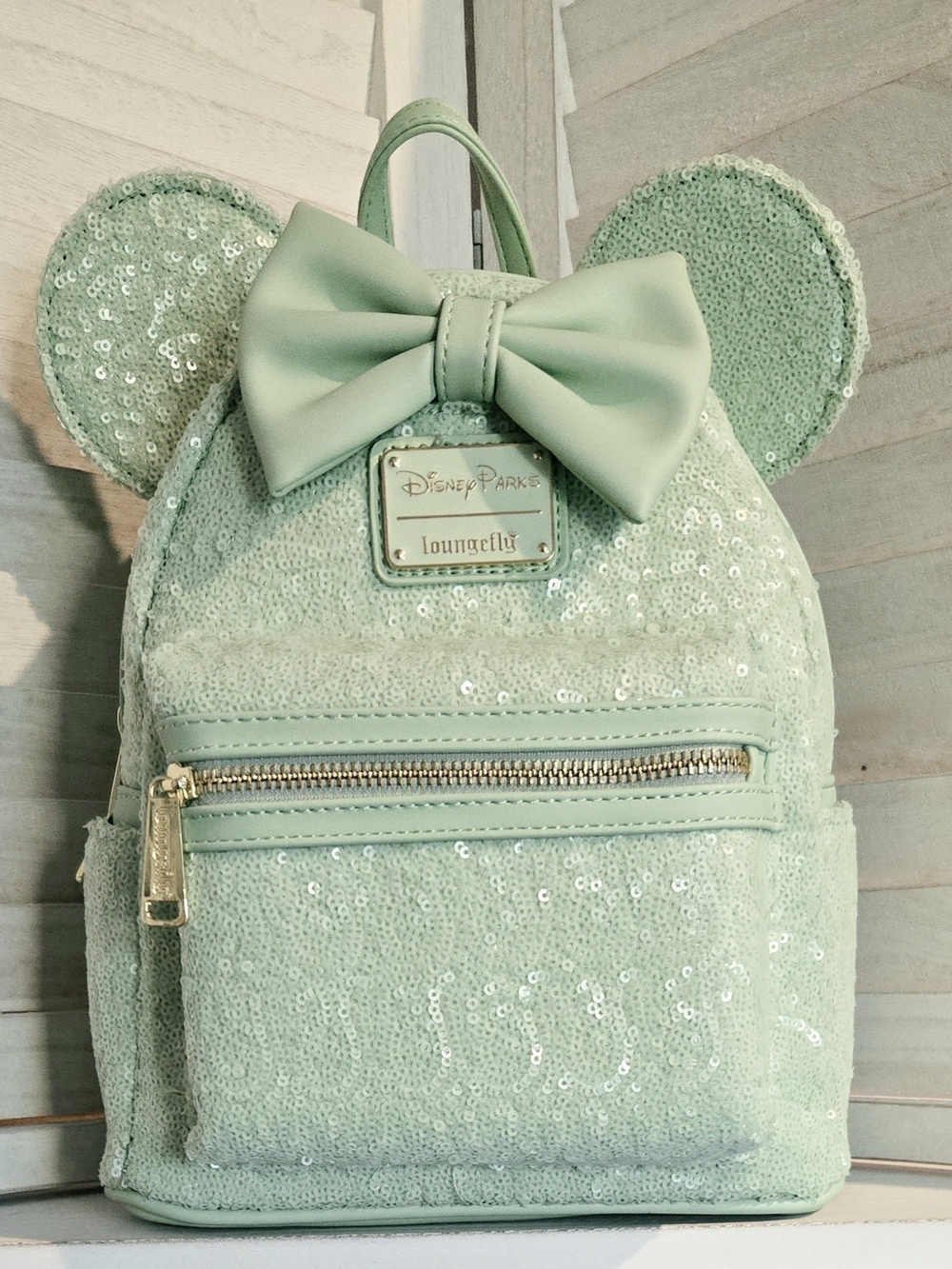 Loungefly Mint Sequin Minnie Backpack